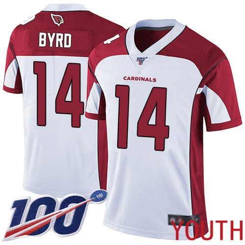 Arizona Cardinals Limited White Youth Damiere Byrd Road Jersey NFL Football #14 100th Season Vapor Untouchable